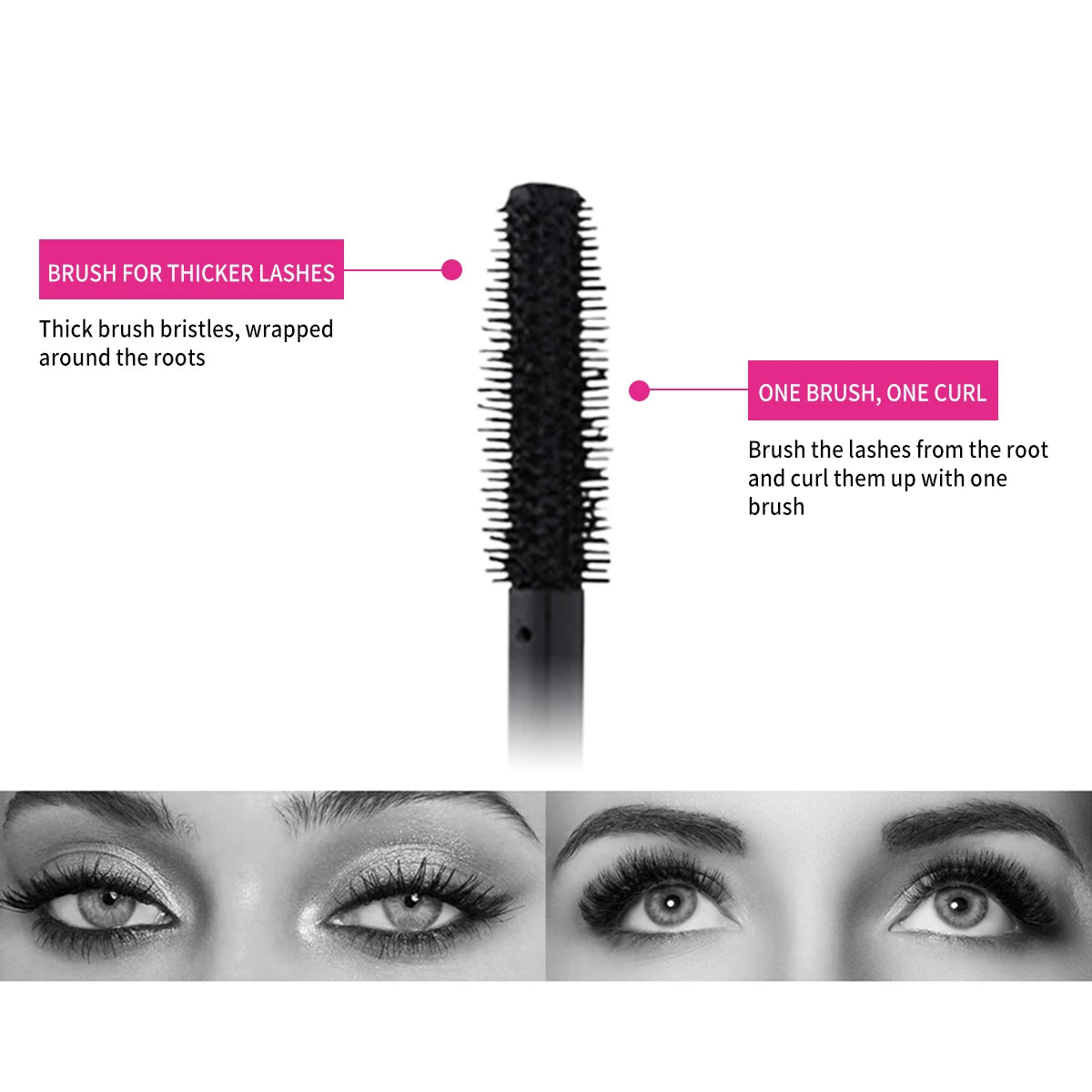 Barubt 4D Mascara – Waterproof, Sweat-Resistant, Lengthening & Volumizing – Long-Lasting, Smudge-Free, Easy Removal Eye Makeup