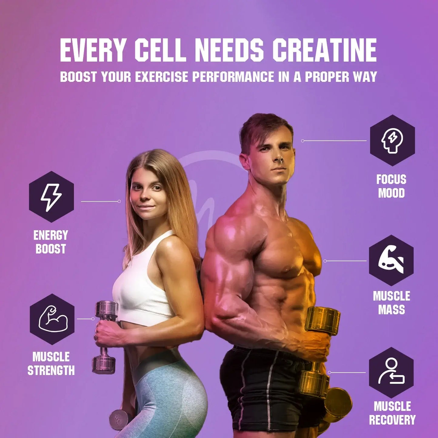 Creatine Monohydrate Gummies – Build Muscle & Boost Workout Performance | Keto-Friendly, Non-GMO, No Powder Mess