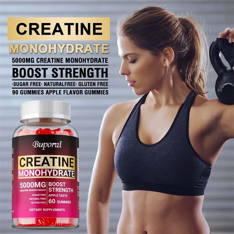 Creatine Monohydrate Gummies – Pre-Workout Creatine for Muscle Building, Energy & Workout Performance