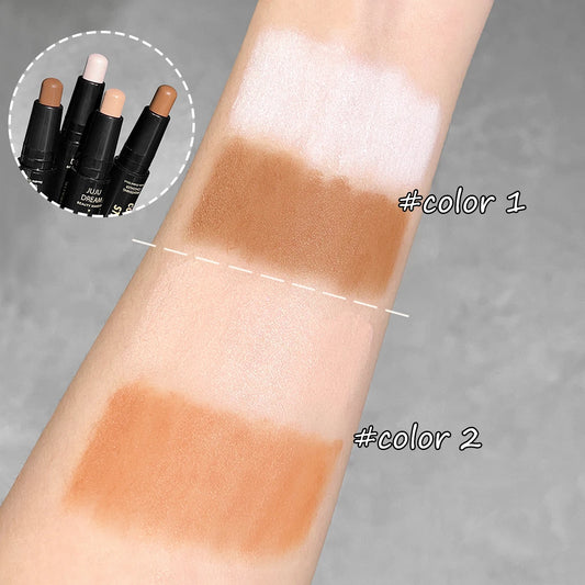 Dual-Ended Contour Stick – Foundation & Concealer for Face Sculpting, Dark Circle Coverage, Long-Lasting Makeup