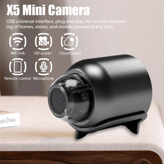1080P HD Mini WiFi Camera – Wireless Night Vision Home Security Cam | Remote Monitoring for Kids, Pets & Property (Model X5)