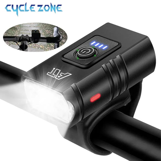 LED Bicycle Front Light – USB Type-C Rechargeable Bike Headlight for MTB & Road Cycling | Easy Install, Waterproof & Bright