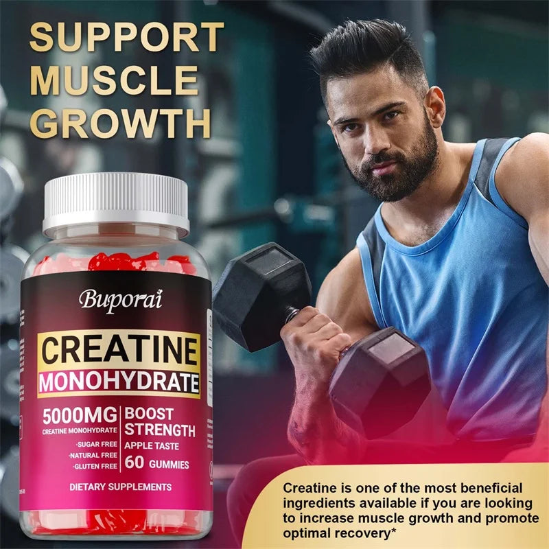 Creatine Monohydrate Gummies – Pre-Workout Creatine for Muscle Building, Energy & Workout Performance