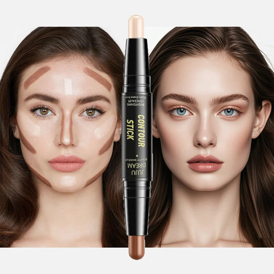 Dual-Ended Contour Stick – Foundation & Concealer for Face Sculpting, Dark Circle Coverage, Long-Lasting Makeup
