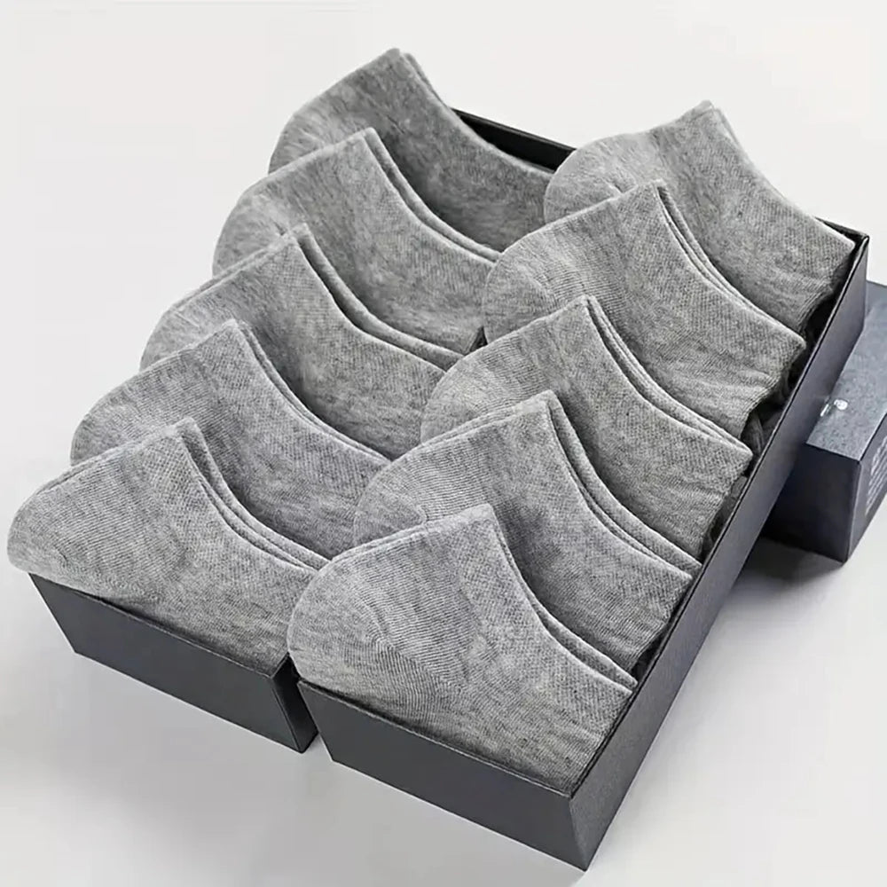 10/20/40 Pairs Men’s Ankle Socks – Solid Color Boat Socks for Business, Sports – Sweat-Absorbing, Breathable Cotton – Summer/Autumn Casual Sock Pack