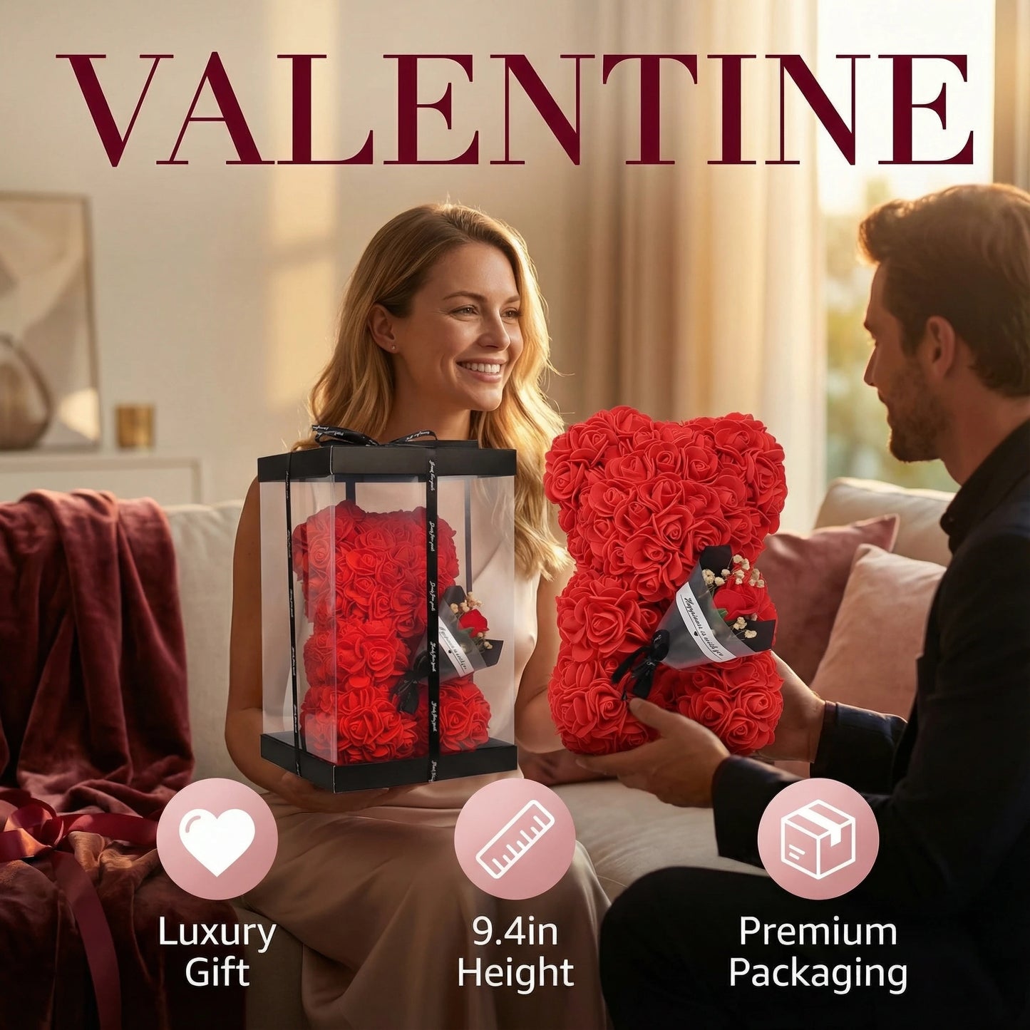 2026 Eternal Rose Teddy Bear Artificial Flower Gift for Mom – Mother’s Day, Birthday, Valentine’s Day & Anniversary Home Décor