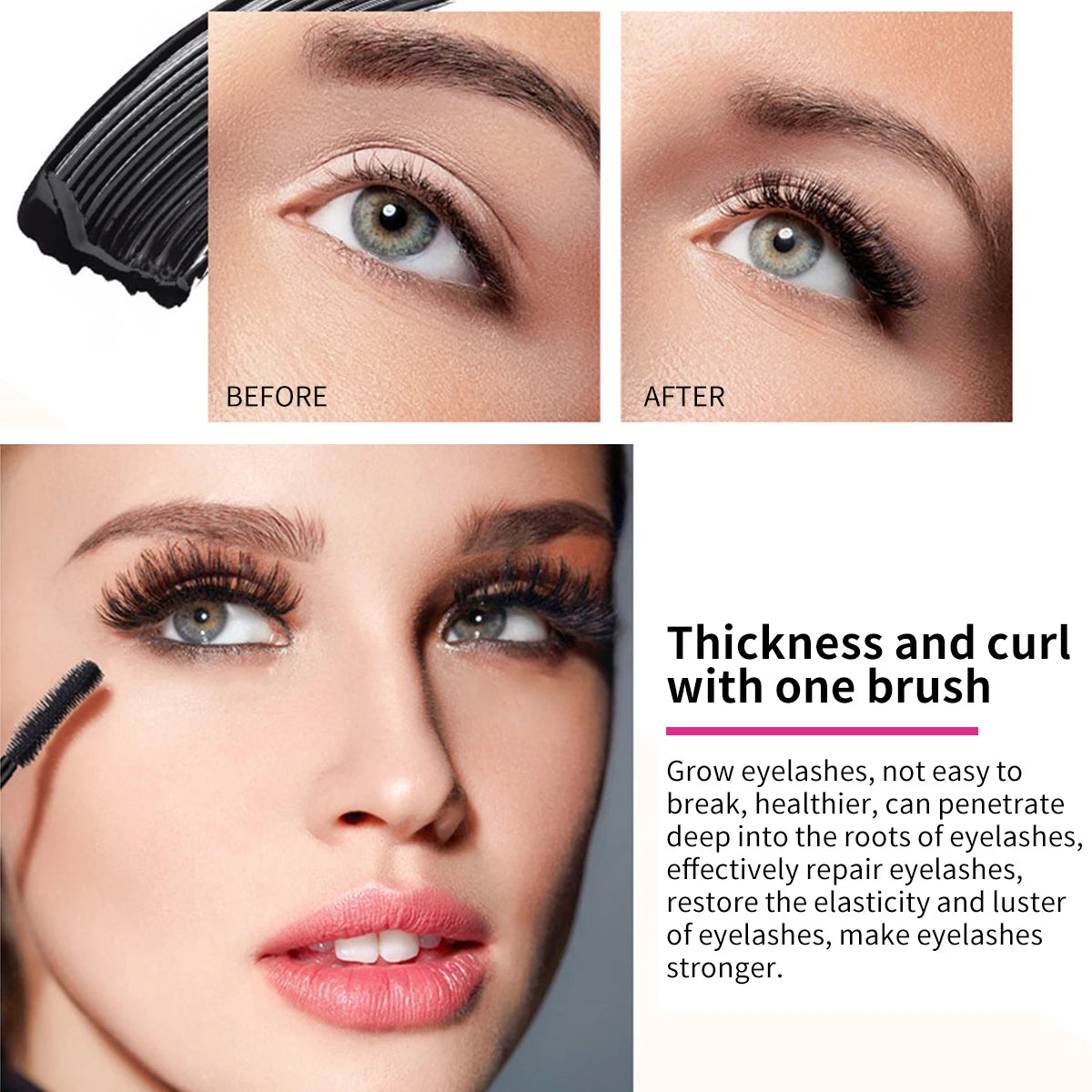 Barubt 4D Mascara – Waterproof, Sweat-Resistant, Lengthening & Volumizing – Long-Lasting, Smudge-Free, Easy Removal Eye Makeup