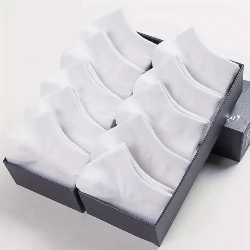 10/20/40 Pairs Men’s Ankle Socks – Solid Color Boat Socks for Business, Sports – Sweat-Absorbing, Breathable Cotton – Summer/Autumn Casual Sock Pack