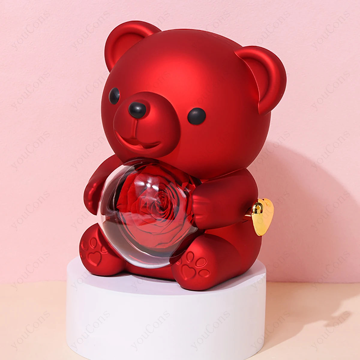 Red Heart Pendant Necklace with Bear Rose Gift Box – Elegant Jewelry Gift for Women for Mother’s Day 2026, Valentine’s Day, Christmas, Weddings & Birthdays