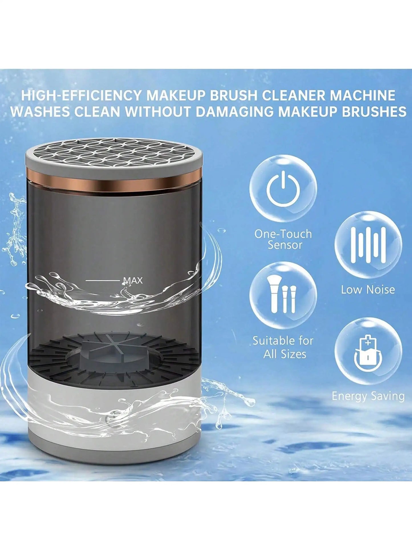 Electric Makeup Brush Cleaner Machine Automatic Deep-Clean Device for Fast & Hygienic Brush Care