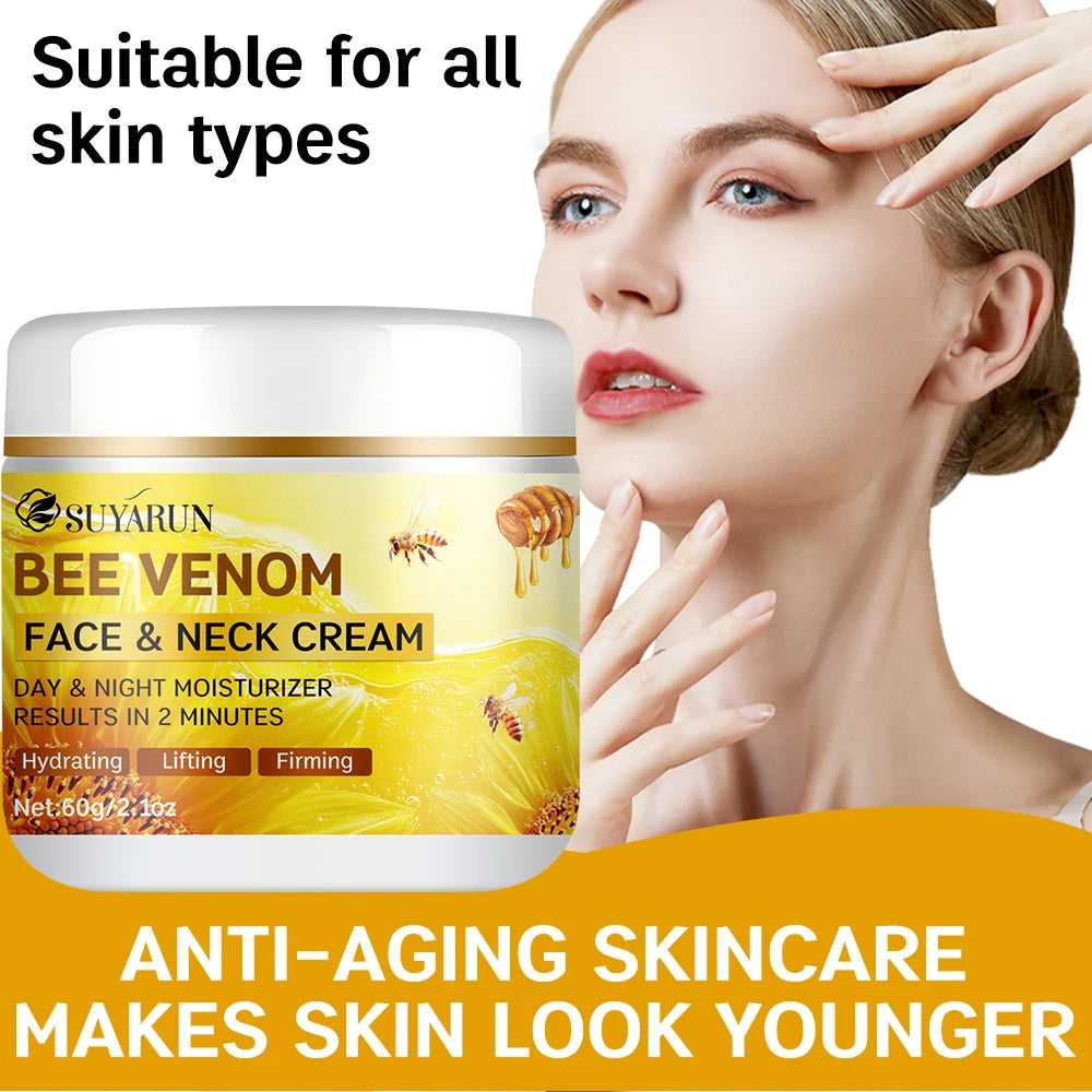 SUYARUN Bee Venom Collagen Anti-Aging Face Cream – Firming & Lifting Moisturizer with 24H Hydration