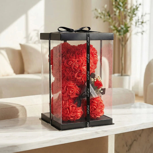 2026 Eternal Rose Teddy Bear Artificial Flower Gift for Mom – Mother’s Day, Birthday, Valentine’s Day & Anniversary Home Décor