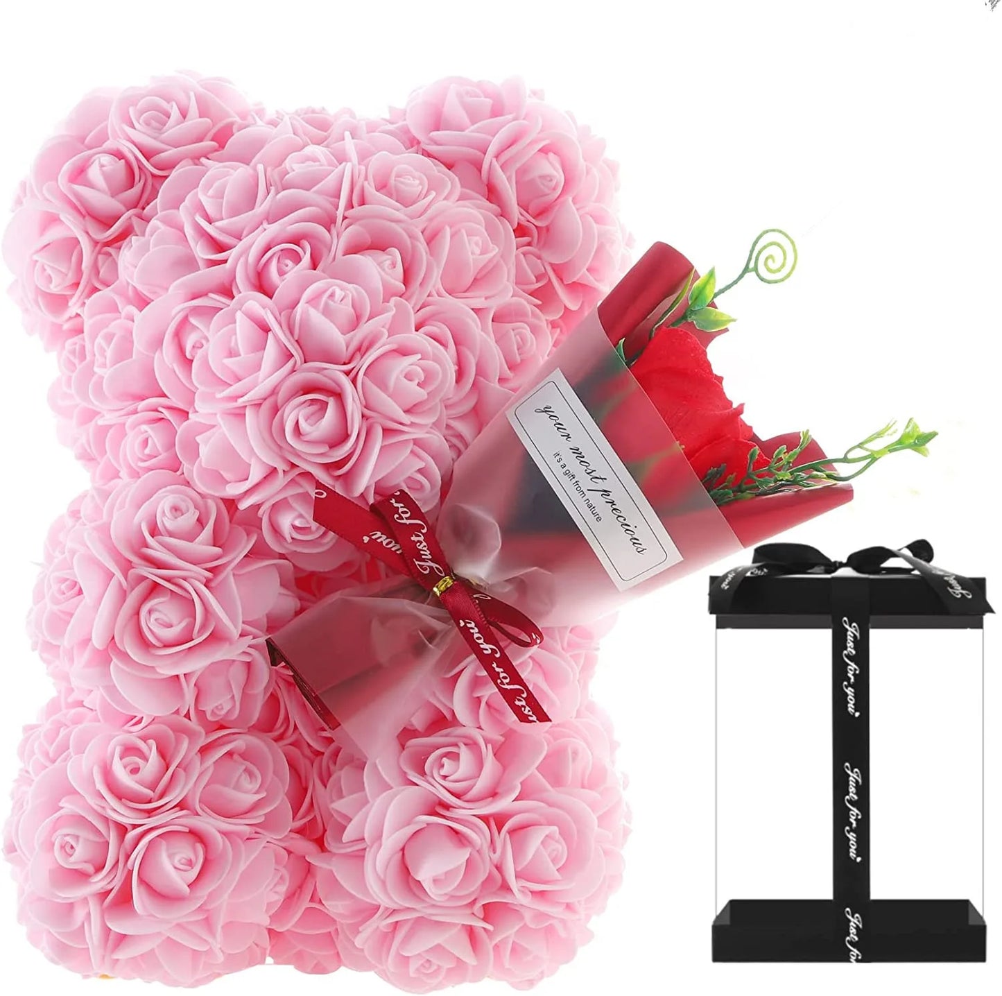 2026 Eternal Rose Teddy Bear Artificial Flower Gift for Mom – Mother’s Day, Birthday, Valentine’s Day & Anniversary Home Décor
