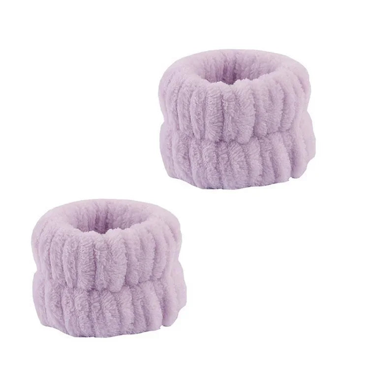 1/2/3 PCS Face Wash Wristbands & Headband Set (Model FD01) – Hair & Arm Stay-Dry Accessory for Face-Washing, Masking & Makeup