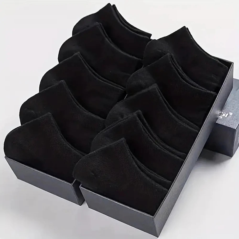 10/20/40 Pairs Men’s Ankle Socks – Solid Color Boat Socks for Business, Sports – Sweat-Absorbing, Breathable Cotton – Summer/Autumn Casual Sock Pack