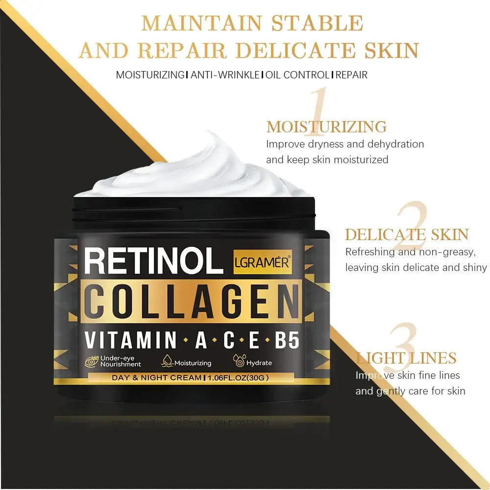 Men’s Retinol Collagen Face Cream – Anti-Aging Moisturizer for Hydration, Wrinkle Reduction & Skin Firming
