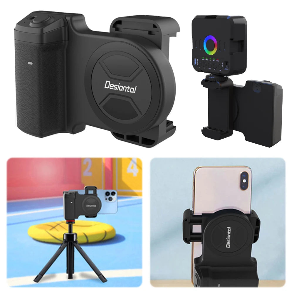 Magnetic SnapGrip Phone Holder with Bluetooth Remote, Anti-Shake Selfie Grip & Tripod Stand – Magnetic Vlog Handle for iPhone & Android