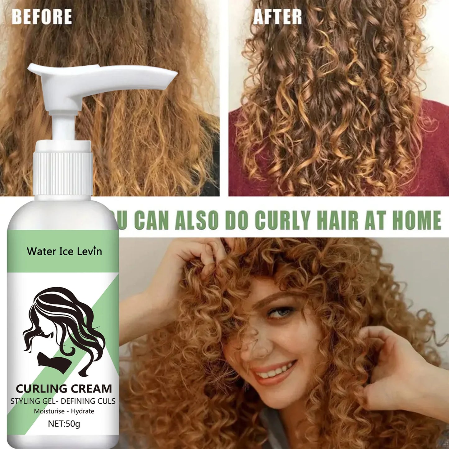 Curly Hair Styling Cream – Moisturizing & Smoothing Formula for Enhanced Elasticity, Shine, and Easy Styling