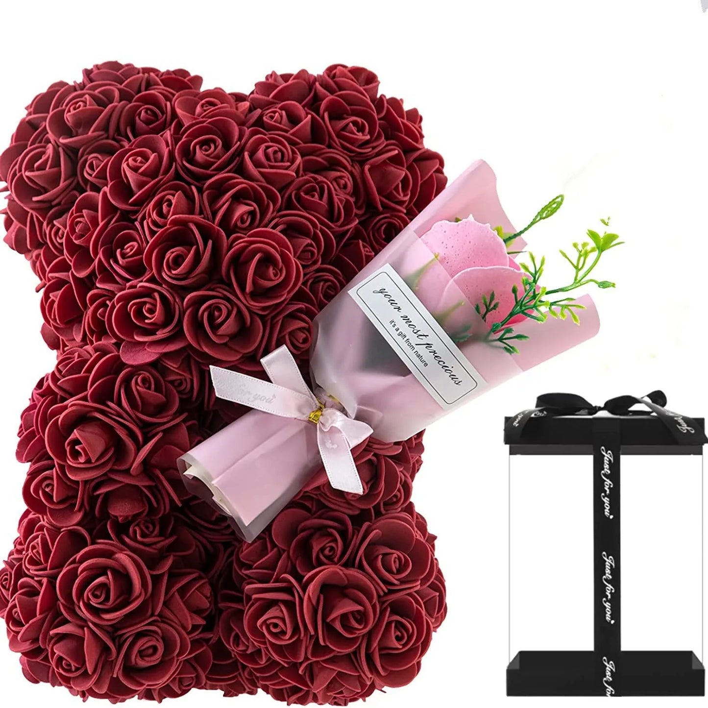 2026 Eternal Rose Teddy Bear Artificial Flower Gift for Mom – Mother’s Day, Birthday, Valentine’s Day & Anniversary Home Décor