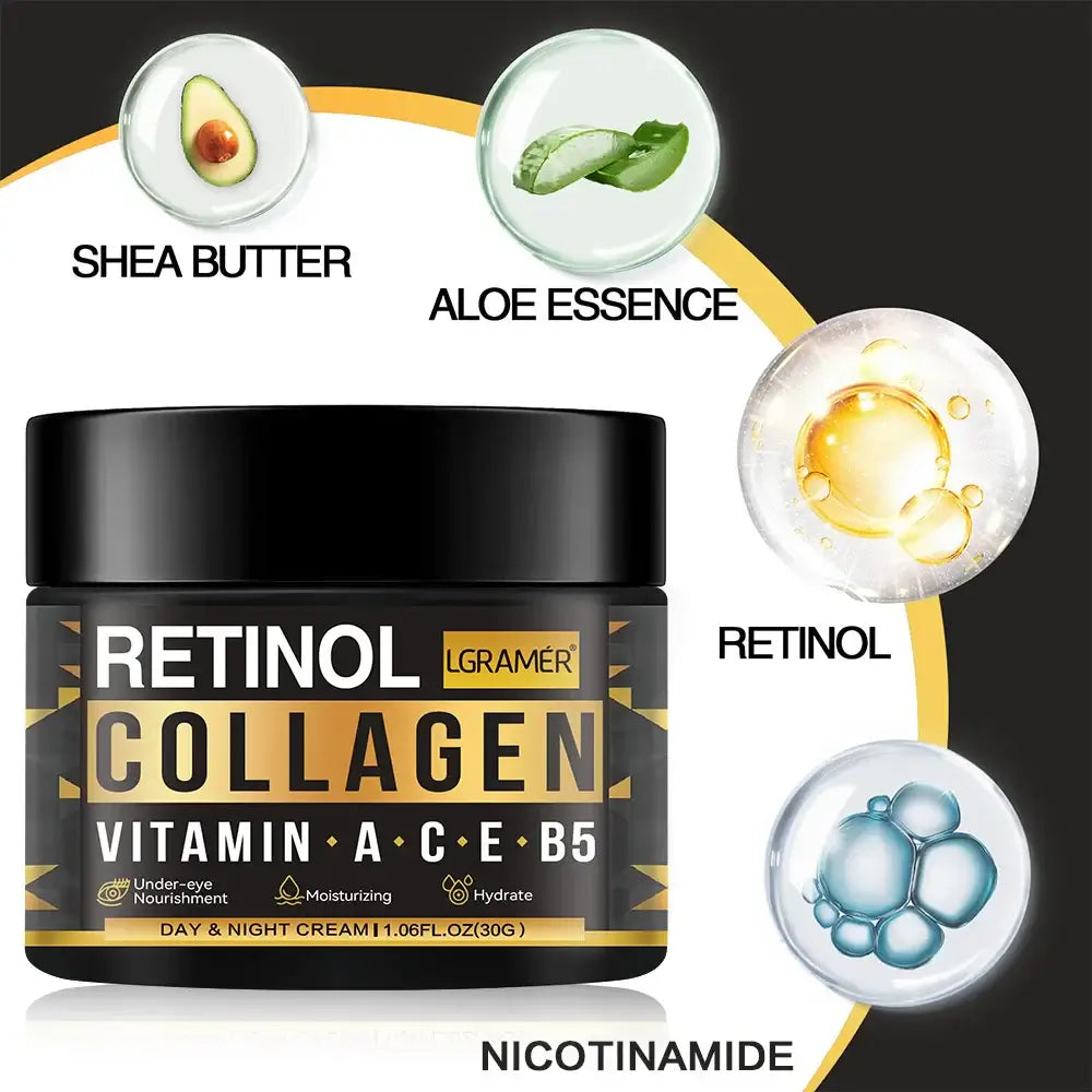 Men’s Retinol Collagen Face Cream – Anti-Aging Moisturizer for Hydration, Wrinkle Reduction & Skin Firming