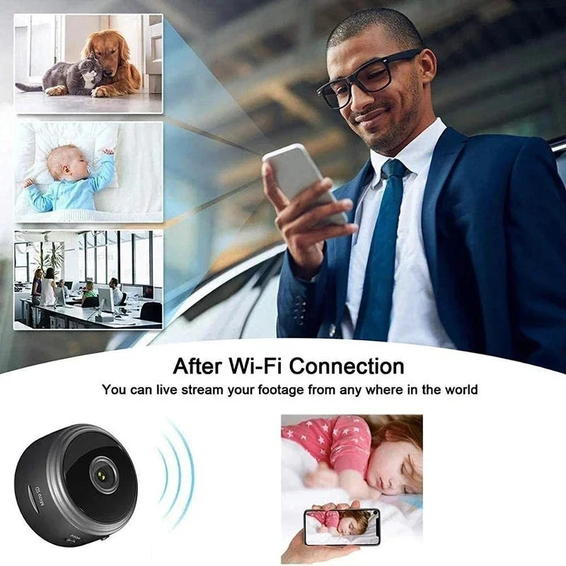 A9 WiFi Mini Camera – Wireless HD Security Video Recorder – Smart Home Monitoring Cam for Babies, Pets, Office & Indoor Surveillance