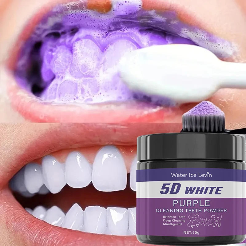 Purple Teeth Cleaning Powder – Sulfate-Free Deep Cleaning & Polishing Tooth Powder, Fast Teeth Whitening in 5 Days, Portable for Daily & Travel Use