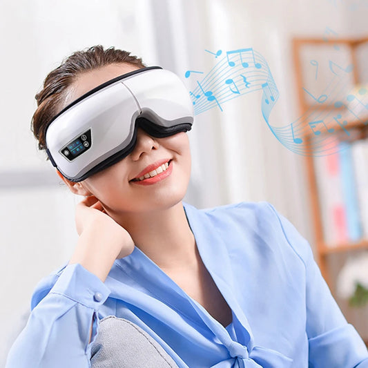 6D Smart Eye Massager with Airbag Compression, Vibration & Heat – Bluetooth Music Eye Care Massage Sleeping Mask for Eye Strain, Fatigue & Relaxation