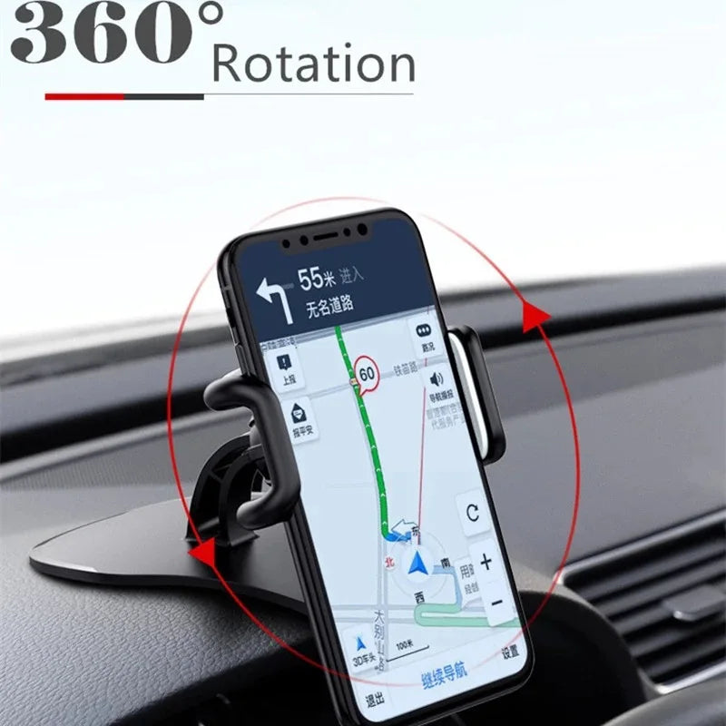 360° Rotatable Car Phone Holder – Universal Dashboard & Windshield Mount Stand – Auto Grip Mobile Bracket for All Smartphones