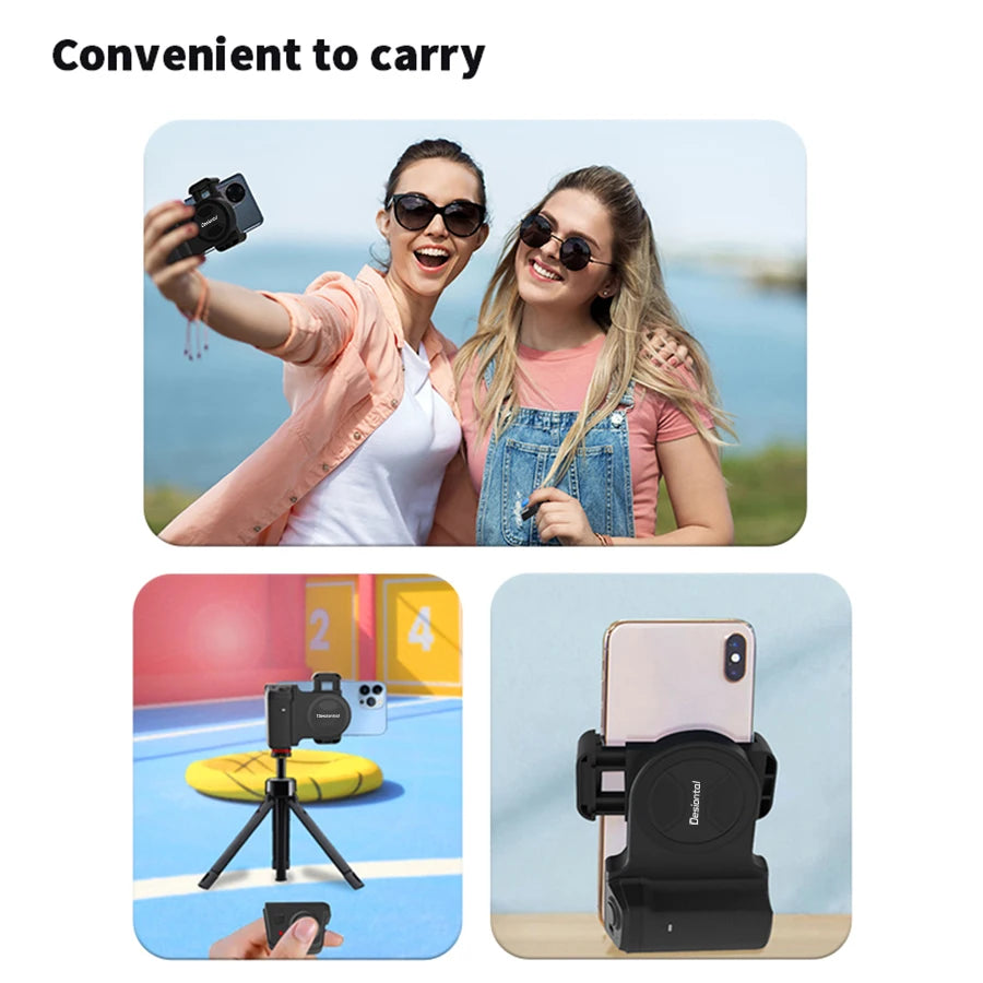 Magnetic SnapGrip Phone Holder with Bluetooth Remote, Anti-Shake Selfie Grip & Tripod Stand – Magnetic Vlog Handle for iPhone & Android