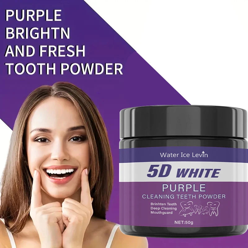 Purple Teeth Cleaning Powder – Sulfate-Free Deep Cleaning & Polishing Tooth Powder, Fast Teeth Whitening in 5 Days, Portable for Daily & Travel Use