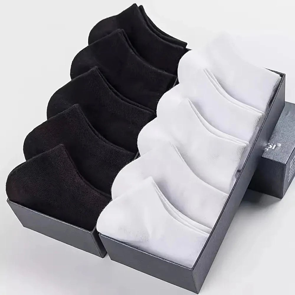 10/20/40 Pairs Men’s Ankle Socks – Solid Color Boat Socks for Business, Sports – Sweat-Absorbing, Breathable Cotton – Summer/Autumn Casual Sock Pack