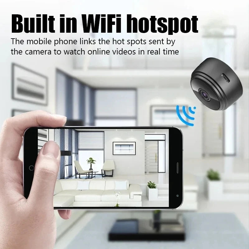 A9 WiFi Mini Camera – Wireless HD Security Video Recorder – Smart Home Monitoring Cam for Babies, Pets, Office & Indoor Surveillance