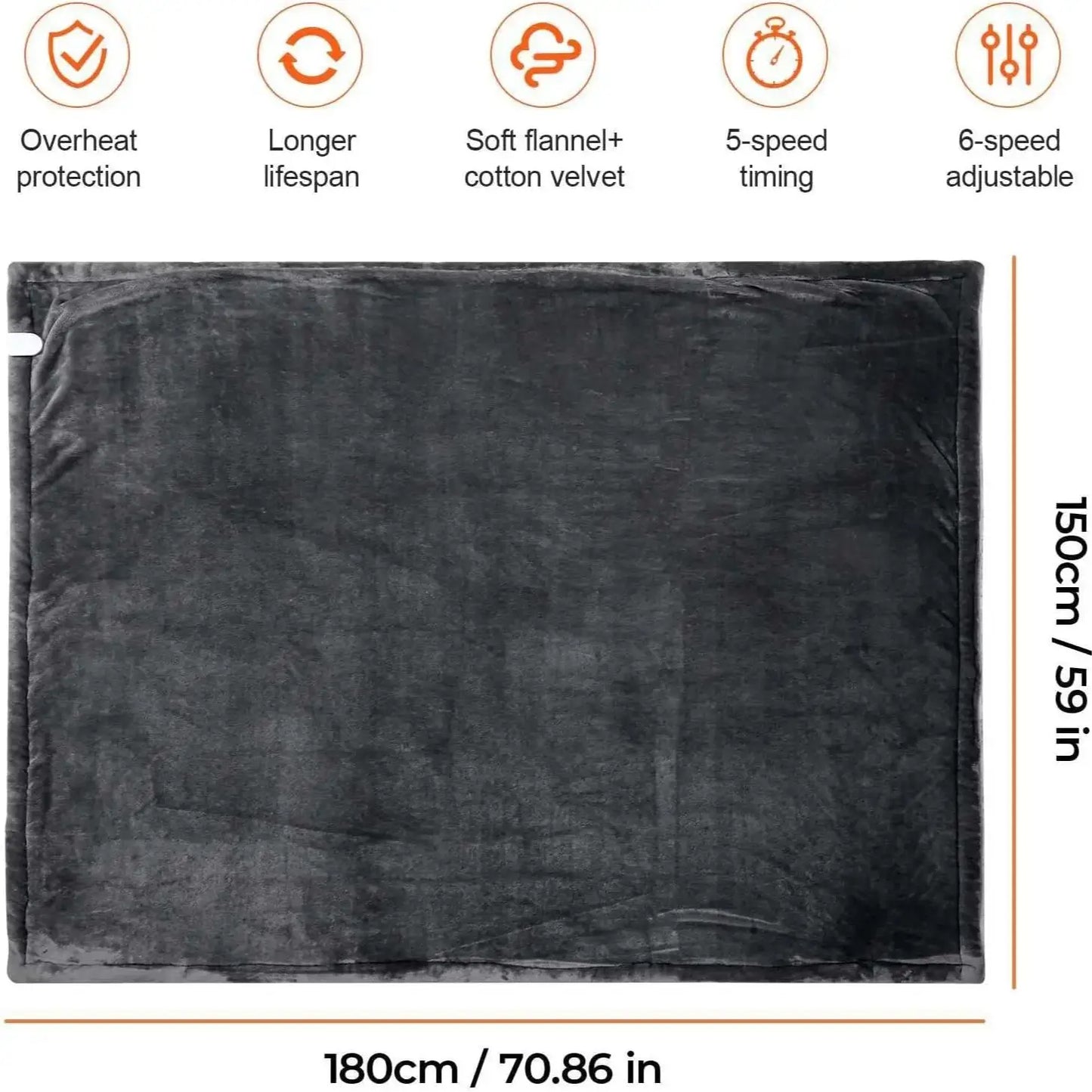 Electric Heated Throw Blanket – Ultra-Soft Warm Blanket with 6 Heating Levels, 4-Hour Auto-Off & Overheat Protection for Safe Comfort